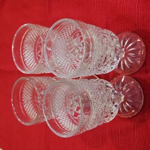 Vintage ANCHOR HOCKING Wexford Wine Juice Glasses 6 oz Set of 4